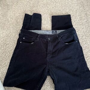 AG Stevie Ankle navy corduroy pants